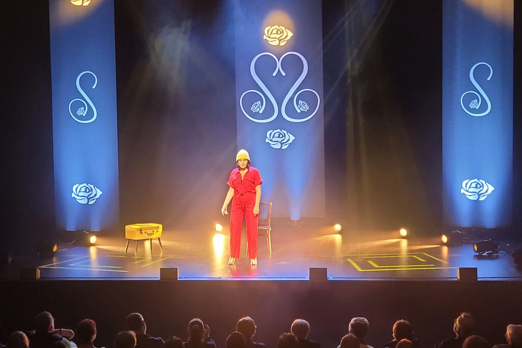 Sandrine Sarroche le 27 avril 2024